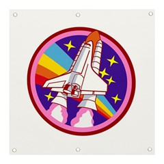 Badge Patch Pink Rainbow Rocket Banner And Sign 3  X 3  by Salman4z