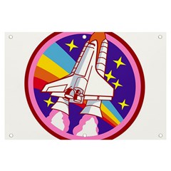 Badge Patch Pink Rainbow Rocket Banner And Sign 6  X 4  by Salman4z