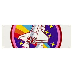 Badge Patch Pink Rainbow Rocket Banner And Sign 12  X 4  by Salman4z