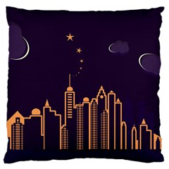 Skyscraper Town Urban Towers Large Cushion Case (two Sides) by Salman4z