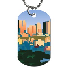 City Buildings Urban Dawn Dog Tag (one Side) by Salman4z