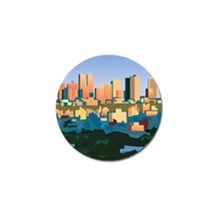 City Buildings Urban Dawn Golf Ball Marker by Salman4z