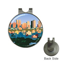 City Buildings Urban Dawn Hat Clips With Golf Markers by Salman4z