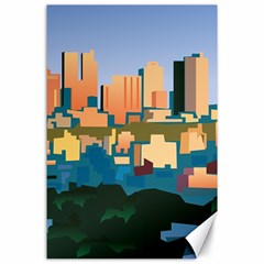 City Buildings Urban Dawn Canvas 24  X 36  by Salman4z