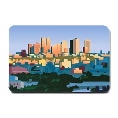 City Buildings Urban Dawn Small Doormat by Salman4z