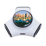 City Buildings Urban Dawn 3-Port USB Hub Front