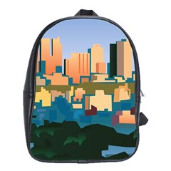 City Buildings Urban Dawn School Bag (xl) by Salman4z