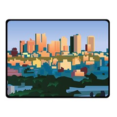 City Buildings Urban Dawn Two Sides Fleece Blanket (small) by Salman4z