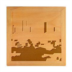 City Buildings Urban Dawn Wood Photo Frame Cube by Salman4z