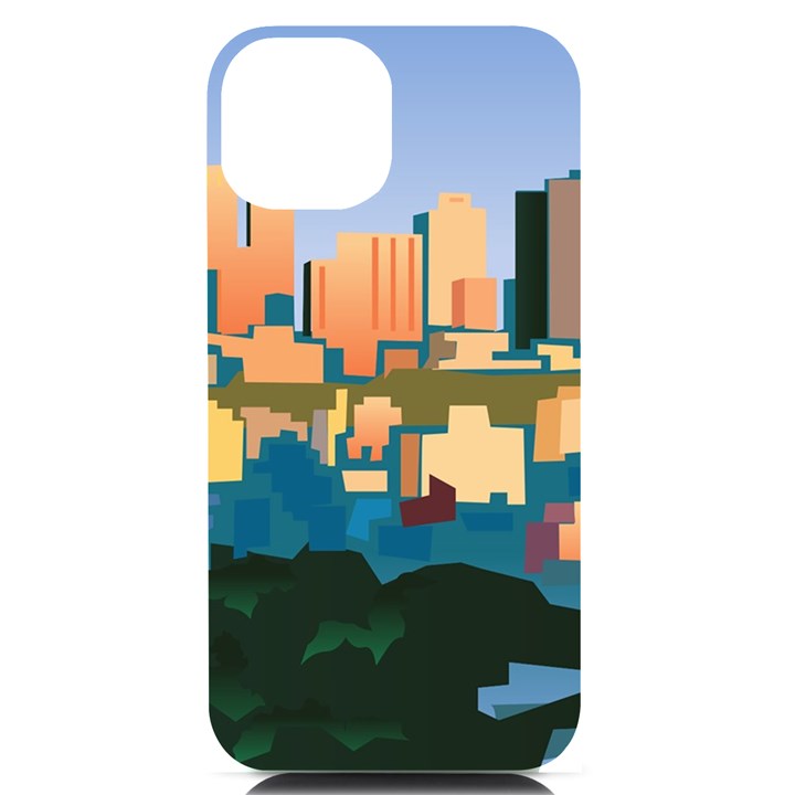 City Buildings Urban Dawn iPhone 14 Black UV Print Case