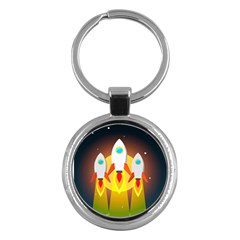 Rocket Take Off Missiles Cosmos Key Chain (round) by Salman4z