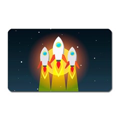 Rocket Take Off Missiles Cosmos Magnet (rectangular) by Salman4z