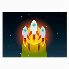 Rocket Take Off Missiles Cosmos Large Glasses Cloth (2 Sides) by Salman4z