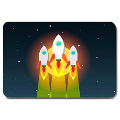 Rocket Take Off Missiles Cosmos Large Doormat by Salman4z