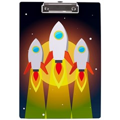 Rocket Take Off Missiles Cosmos A4 Acrylic Clipboard by Salman4z