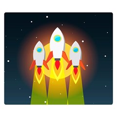 Rocket Take Off Missiles Cosmos Premium Plush Fleece Blanket (small) by Salman4z