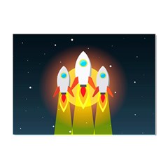 Rocket Take Off Missiles Cosmos Crystal Sticker (a4) by Salman4z