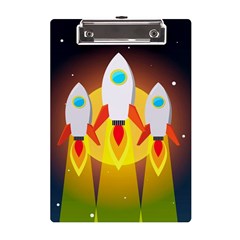 Rocket Take Off Missiles Cosmos A5 Acrylic Clipboard by Salman4z