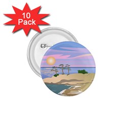 Vacation Island Sunset Sunrise 1 75  Buttons (10 Pack) by Salman4z