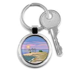 Vacation Island Sunset Sunrise Key Chain (round) by Salman4z