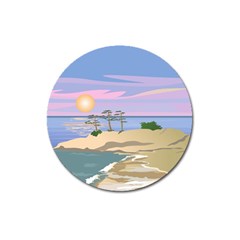 Vacation Island Sunset Sunrise Magnet 3  (round) by Salman4z