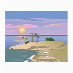 Vacation Island Sunset Sunrise Small Glasses Cloth by Salman4z