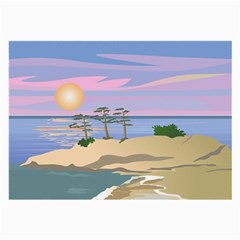 Vacation Island Sunset Sunrise Large Glasses Cloth (2 Sides) by Salman4z