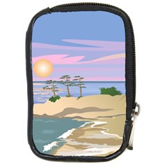 Vacation Island Sunset Sunrise Compact Camera Leather Case by Salman4z