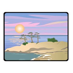 Vacation Island Sunset Sunrise Fleece Blanket (small) by Salman4z