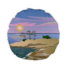 Vacation Island Sunset Sunrise Standard 15  Premium Round Cushions by Salman4z