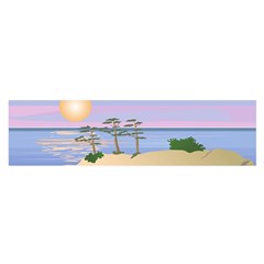 Vacation Island Sunset Sunrise Oblong Satin Scarf (16  X 60 ) by Salman4z