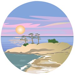 Vacation Island Sunset Sunrise Wooden Bottle Opener (round) by Salman4z