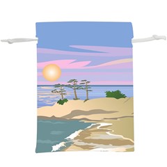 Vacation Island Sunset Sunrise Lightweight Drawstring Pouch (xl) by Salman4z