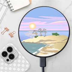 Vacation Island Sunset Sunrise Wireless Fast Charger(black)