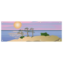 Vacation Island Sunset Sunrise Banner And Sign 9  X 3  by Salman4z