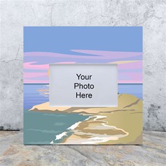 Vacation Island Sunset Sunrise White Box Photo Frame 4  X 6 