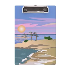 Vacation Island Sunset Sunrise A5 Acrylic Clipboard by Salman4z