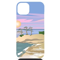 Vacation Island Sunset Sunrise Iphone 14 Plus Black Uv Print Case by Salman4z