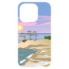 Vacation Island Sunset Sunrise Iphone 14 Pro Black Uv Print Case by Salman4z