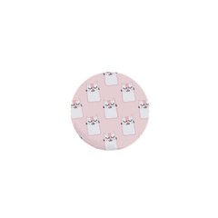 Pattern Pink Cute Sweet Fur Cats 1  Mini Buttons