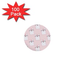 Pattern Pink Cute Sweet Fur Cats 1  Mini Buttons (100 pack) 