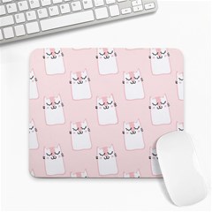 Pattern Pink Cute Sweet Fur Cats Large Mousepad