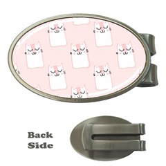 Pattern Pink Cute Sweet Fur Cats Money Clips (Oval) 