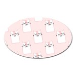 Pattern Pink Cute Sweet Fur Cats Oval Magnet Front