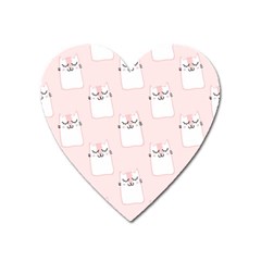 Pattern Pink Cute Sweet Fur Cats Heart Magnet