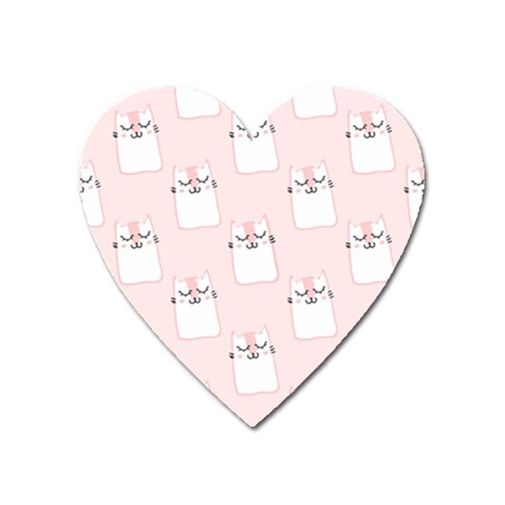 Pattern Pink Cute Sweet Fur Cats Heart Magnet