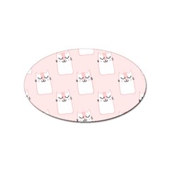 Pattern Pink Cute Sweet Fur Cats Sticker Oval (10 pack)