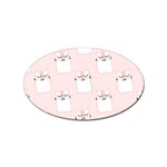 Pattern Pink Cute Sweet Fur Cats Sticker Oval (100 pack) Front