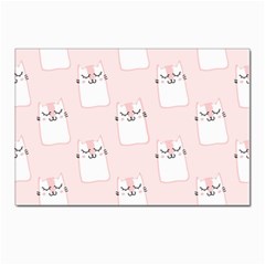 Pattern Pink Cute Sweet Fur Cats Postcard 4 x 6  (Pkg of 10)