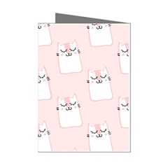 Pattern Pink Cute Sweet Fur Cats Mini Greeting Cards (Pkg of 8)